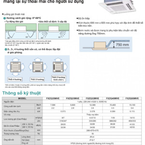 FXZQ20MVE - Dàn lạnh âm trần 4 hướng thổi nhỏ gọn